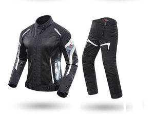 DUHAN Women Motorcycle Jacket Pants Summer Female Motorbike Motocross Jacket Clothes Pants Trousers Suits With CE Protector Gear