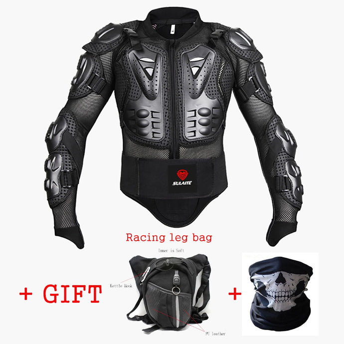 Motorcycle Jacket Armor Moto Waist Bag Motor Bike Mask Gift Motorbike Full Body Protector Motocross Chest Spine Protective Gear