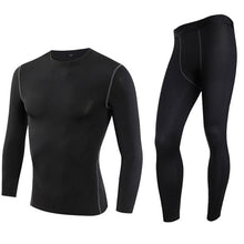 Load image into Gallery viewer, Men&#39;s Cotton Thermal Running Fitness Underwear Sets Motorcycle Skiing Winter Warm Base Layers Tight Long Johns Tops &amp; Pants Set